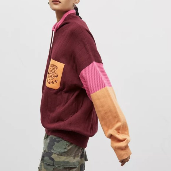 NWT UO 90s Y2K Oversized Vintage Varsity Mock Neck Sweater - Picture 3 of 4